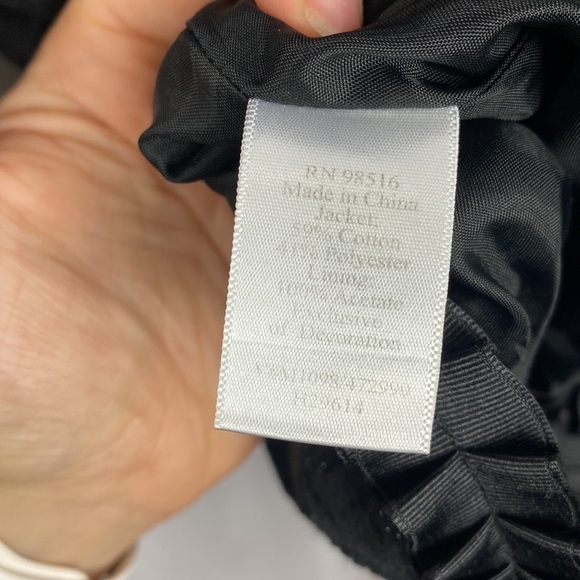 Coldwater Creek Black Brocade Shimmer Embroidered Evening Blazer Jacket - Large - Picture 13 of 13